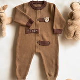 Baby Winter Warm Teddy-themed Solid Color Romper