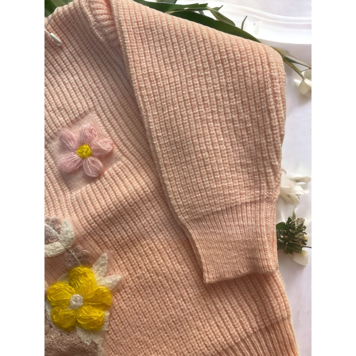 3D Flower Love Knit Sweater