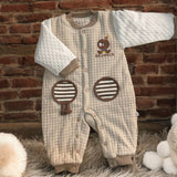 Bear Paw Quilted Winter Romper for boy/girl