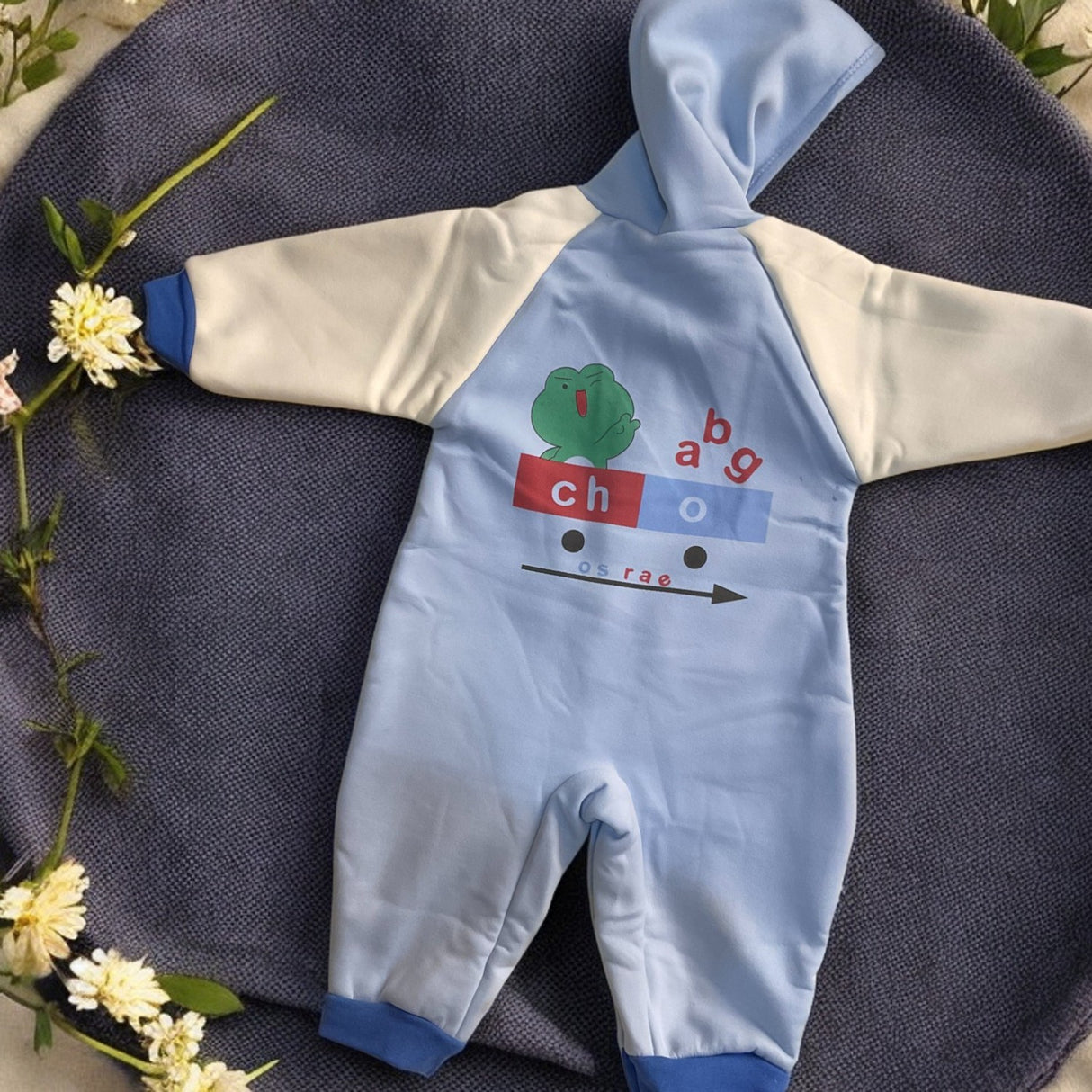 Cozy Sky Hooded Romper