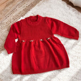 Ruby Warmth Baby Girl 3D flowers Knit frock