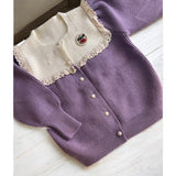 Lavender cherry Lace Delight Sweater