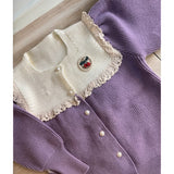 Lavender cherry Lace Delight Sweater