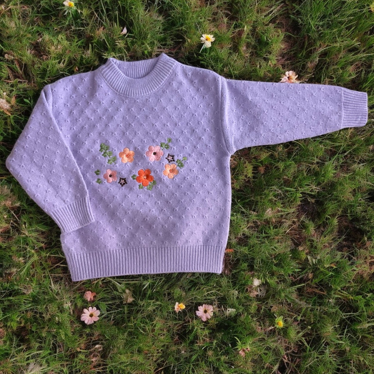 Lilac Floral Delight Sweater