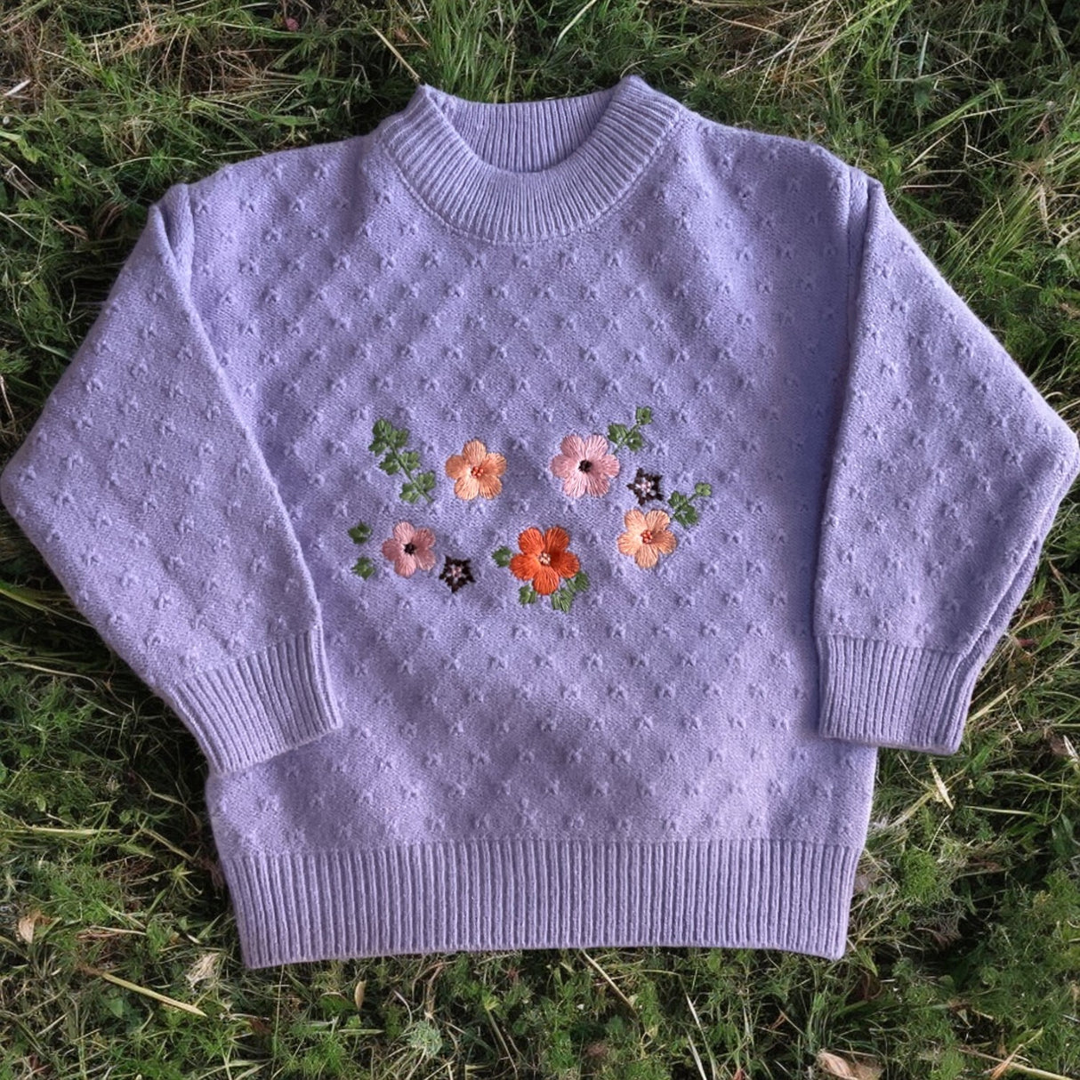 Lilac Floral Delight Sweater